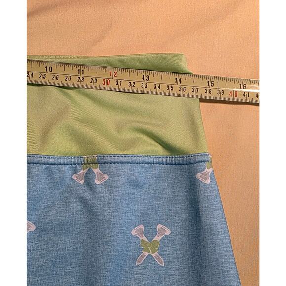 Ladies BIRDIES AND BOWS Blue & Lime Green Golf Tennis‎ Knit Skort size M - Picture 5 of 6